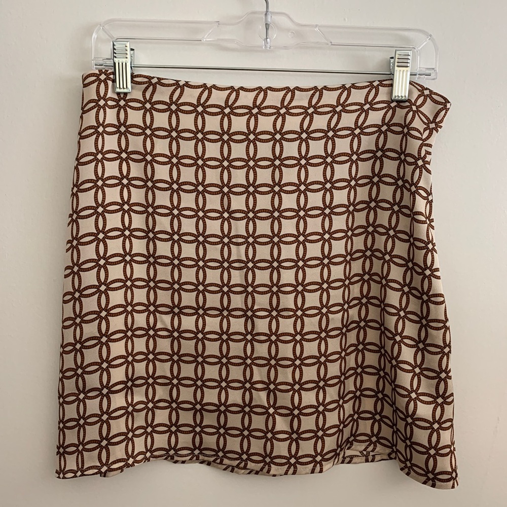 Cider Patterned Satin Mini Skirt